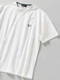 SHIPS 【WEB限定/SHIPS別注】FRED PERRY: SOLOTEX(R) 鹿の子 ワンポイント ロゴ Tシャツ シップス カットソー Tシャツ ホワイト ブラック ブルー ネイビー【送料無料】