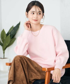 a.v.v スウェットライクニット アー・ヴェ・ヴェ トップス ニット ピンク ネイビー ホワイト【送料無料】