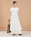 2WAY レース ティアード ノースリーブワンピース