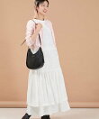2WAY レース ティアード ノースリーブワンピース