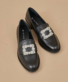 【SALE／30%OFF】carino ビジューバックルローファー モード・エ・ジャコモ×イング シューズ・靴 ローファー ブラウン カーキグリーン【送料無料】