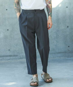 MR.OLIVE QUICK-DRYING TAFFETA /2TACK TAPERED EASY PANTS �~�X�^�[�I���[�u �p���c �X���b�N�X�E�h���X�p���c �u���E�� �u���b�N�y���������z