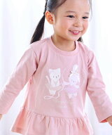 SLAP SLIP 【スララク/防汚加工/オーガニックコットン】ときめきデザイン女の子長袖Tシャツ(80~130cm) ベ…