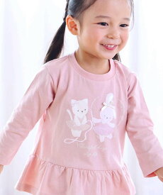 SLAP SLIP 【スララク/防汚加工/オーガニックコットン】ときめきデザイン女の子長袖Tシャツ(80~130cm) ベベ オンライン ストア トップス カットソー・Tシャツ ネイビー ピンク ホワイト パープル ブラック グリーン