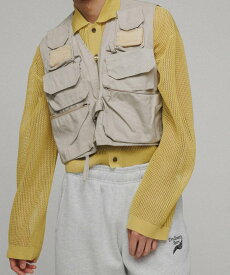 【SALE／50%OFF】M TO R [TOPS]SHORT LENGTH KNIT MESH CARDIGAN アダムエロペ トップス カーディガン ブラック ブラウン ベージュ イエロー【送料無料】