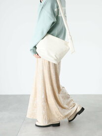 【SALE／60%OFF】Lugnoncure クラッシュベロアロングスカート テチチ スカート その他のスカート ホワイト カーキ