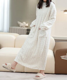 【SALE／30%OFF】miniministore フリースワンピースパジャマ 冬レディース ミニミニストア インナー・ルームウェア パジャマ ホワイト ブルー グレー ピンク パープル ブラウン