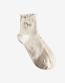 【SALE／30%OFF】Maison Kitsune (W)BABY FOX SOCKS メゾン キツネ 靴下・レッグウェア 靴下 ホワイト ピンク