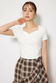 【SALE／30%OFF】rienda レースカッティングタイトトップス リエンダ トップス カットソー・Tシャツ グレー ブラック ホワイト【送料無料】