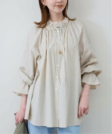 SLOBE IENA 《追加》タイプライターフリルブラウス スローブ イエナ トップス シャツ・ブラウス グリーン イエロー ベージュ ブルー【送料無料】