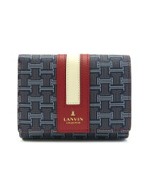 LANVIN COLLECTION フェリア 2つ折り財布 ファスナー式小銭入れタイプ マルショウ エンドウ 財布・ポーチ・ケース 財布 ベージュ レッド グリーン ブルー【送料無料】