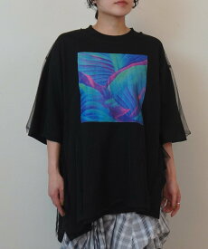 AULA AILA 2WAY LEAF PHOTO PRINT T-SHIRT アウラアイラ トップス カットソー・Tシャツ ブラック グレー ホワイト【送料無料】