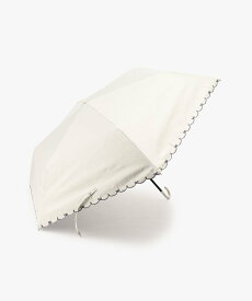【SALE／47%OFF】Afternoon Tea LIVING 【UVカット率・遮光率100%生地使用】スカラップリボン刺繍晴雨兼用折りたたみ傘 日傘 アフタヌーンティー・リビング ファッション雑貨 折りたたみ傘 ホワイト ネイビー ブルー