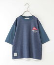 デニムニットコンビワッペンTシャツ(120~160cm)