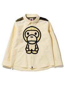 A BATHING APE BABY MILO PATCH OXFORD BD SHIRT K ア ベイシング エイプ トップス シャツ・ブラウス イエロー【送料無料】