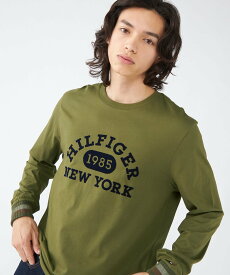 【SALE／40%OFF】TOMMY HILFIGER (U)TOMMY HILFIGER(トミーヒルフィガー) モノタイプカレッジロングスリーブTシャツ トミーヒルフィガー トップス カットソー・Tシャツ ネイビー ホワイト カーキ【送料無料】