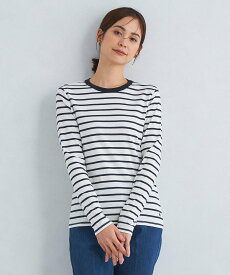 UNITED ARROWS green label relaxing 【別注】＜PETIT BATEAU＞プリント ロングスリーブ Tシャツ ユナイテッドアローズ グリーンレーベルリラクシング トップス カットソー・Tシャツ ホワイト ブルー【送料無料】