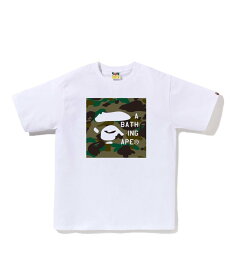 A BATHING APE 1ST CAMO BAPE FACE TAG LOGO TEE ア ベイシング エイプ トップス カットソー・Tシャツ ブラック ホワイト【送料無料】