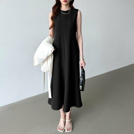 【SALE／25%OFF】COCOMOMO 大人きれいめ ノースリーブ ワンピース オフィス オフィスカジュアル フレア ココモモ ワンピース・ドレス ワンピース グレー ベージュ ブラック【送料無料】
