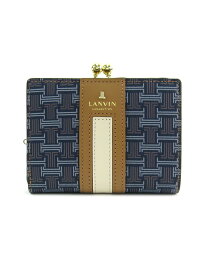 LANVIN COLLECTION フェリア 2つ折り財布 口金式小銭入れタイプ マルショウ エンドウ 財布・ポーチ・ケース 財布 ベージュ レッド グリーン ブルー【送料無料】