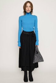 【SALE／40%OFF】SLY CUT OFF PLEATS ロングスカート スライ スカート ミディアムスカート ブラック【送料無料】