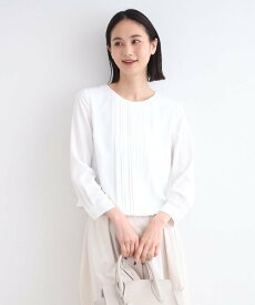 【SALE／37%OFF】INDIVI 【洗える/UVケア】タックデザインブラウス インディヴィ トップス シャツ・ブラウス ホワイト ベージュ ピンク ネイビー【送料無料】