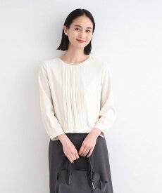 【SALE／37%OFF】INDIVI 【洗える/UVケア】タックデザインブラウス インディヴィ トップス シャツ・ブラウス ホワイト ベージュ ピンク ネイビー【送料無料】