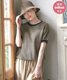 ikka 【雑誌InRed6月号掲載】ハニカム柄ジャガードカットソー【親子おそろい】 イッカ トップス カットソー・Tシャツ ブラウン ブラック オレンジ グリーン ベージュ