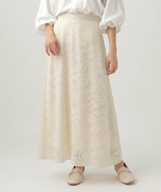 【SALE／30%OFF】Elura シフォンジャガードスカート 大きいサイズ ゆったり/996278 エルーラ スカート ロング・マキシスカート ホワイト グレー【送料無料】