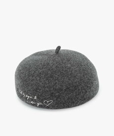 【SALE／46%OFF】To b. by agnes b. LOVE YOU 刺繍 ベレー アニエスベー 帽子 ハンチング・ベレー帽 グレー【送料無料】