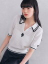 LILY BROWN 【LILY BROWN×MARY QUANT】シアーポロニットトップス リリーブラウン トップス ニット レッド ネイビー ホワイト【送料無料】