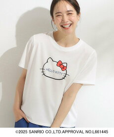 【SALE／60%OFF】SHOO・LA・RUE 【HELLO KITTYコラボ】【SHOO ICE/汗染み軽減/UVカット】コンパクトTシャツ シューラルー トップス カットソー・Tシャツ ホワイト レッド グレー