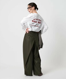 BEAUTY&YOUTH UNITED ARROWS バックラップ タックワイドパンツ -ウォッシャブル- ビューティー＆ユース　ユナイテッドアローズ パンツ スラックス・ドレスパンツ グレー グリーン【送料無料】