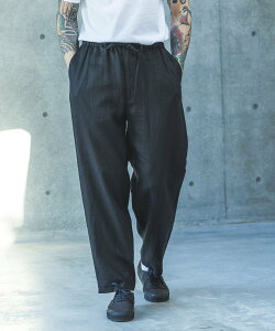 MR.OLIVE SOFT FINISH LINEN /DRAWSTRING TAPERED PANTS �~�X�^�[�I���[�u �p���c �`�m�p���c �u���b�N �z���C�g�y���������z