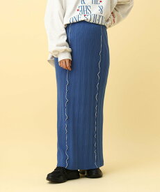 LEPSIM 【産前・産後対応】マタニティ/配色メローニットスカート レプシィム マタニティウェア・ベビー用品 その他のマタニティグッズ レッド ブルー ブラック【送料無料】