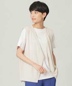 【SALE／16%OFF】EVEX by KRIZIA 【ウォッシャブル】ハイツイストスムースショートジレ エヴェックス バイ クリツィア トップス ベスト・ジレ ベージュ ネイビー【送料無料】