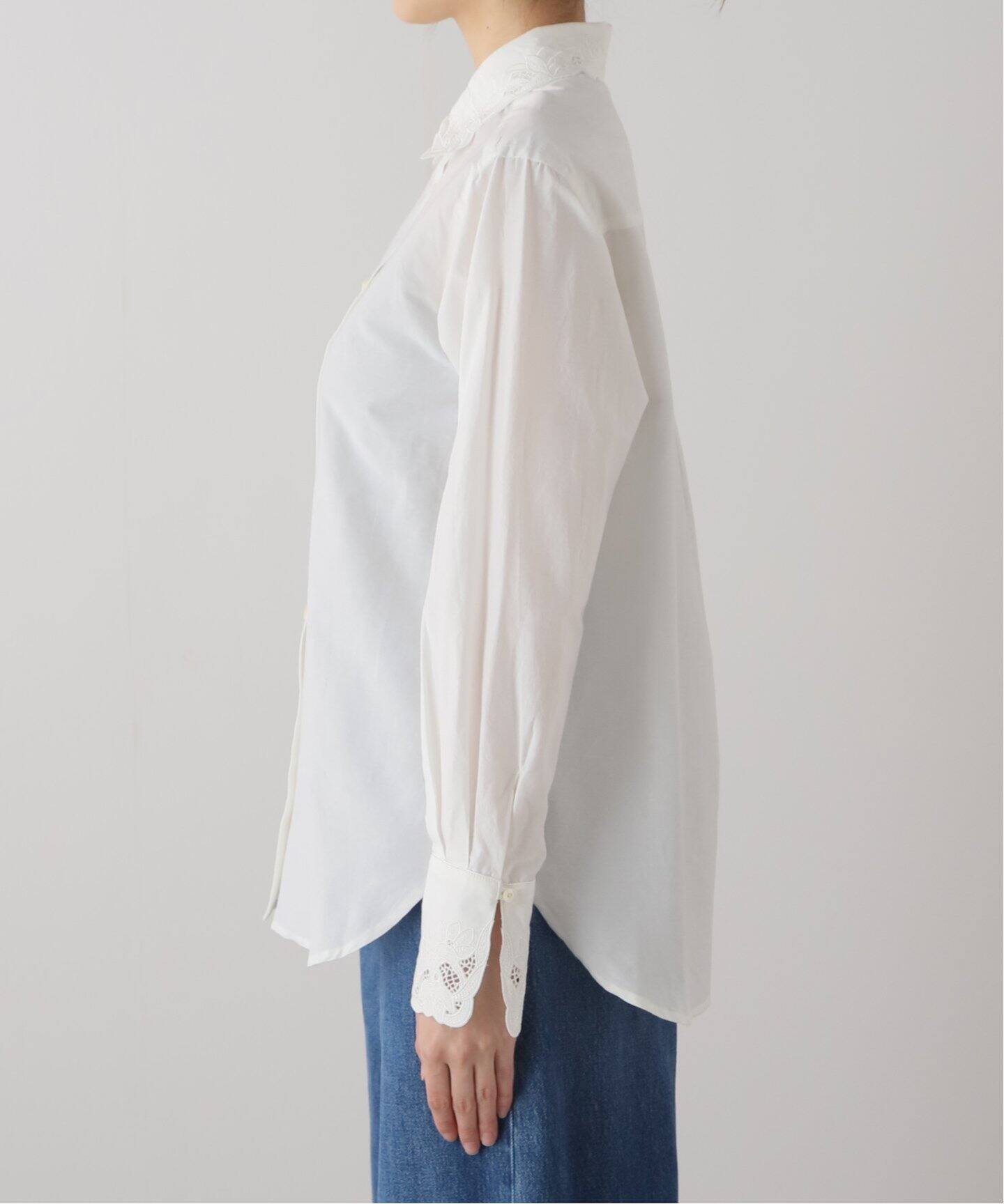 SLOBE IENA｜コットンシルクレースカラーシャツ | Rakuten Fashion