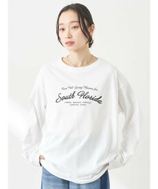 earth music&ecology Flower グラフィックロンT カットソー/レディース/長袖/春/24SS アースミュージック&エコロジー トップス カットソー・Tシャツ レッド