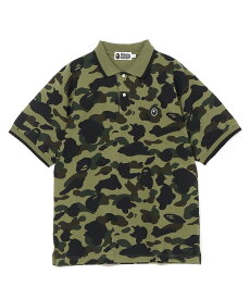 A BATHING APE 1ST CAMO ONE POINT POLO ア ベイシング エイプ トップス ポロシャツ グリーン イエロー【送料無料】