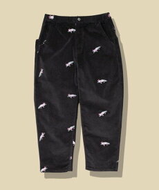 go slow caravan ストレッチコーデュロイ総柄刺繍アンクルパンツ (MENS/WOMENS) ゴースローキャラバン パンツ その他のパンツ グレー イエロー グリーン【送料無料】
