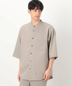 【SALE／10%OFF】COMME CA ISM ファンクショナル バンドカラー 七分袖 シャツ コムサイズム トップス シャツ・ブラウス ベージュ ブラック グレー ブルー【送料無料】