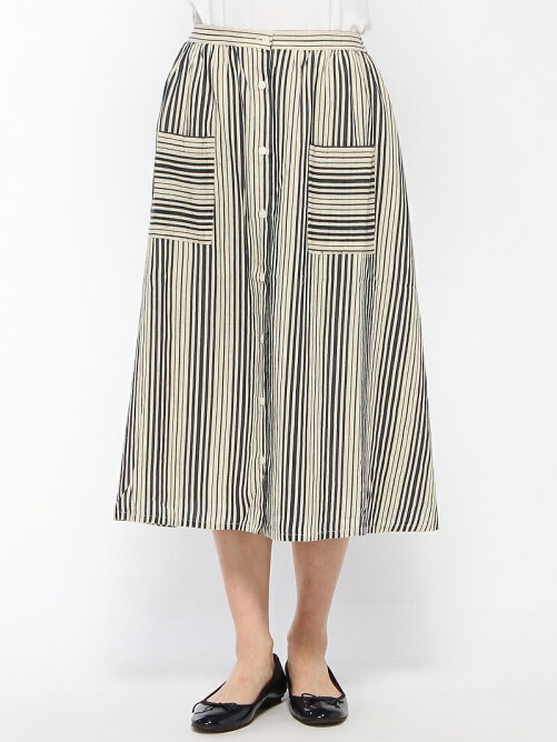 Samansa Mos2 ランダムストライプ前ボタンスカート Rakuten Fashion