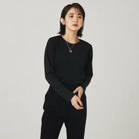 【SALE／50%OFF】qualite シアクルーカットソー カリテ トップス カットソー・Tシャツ ブラック ホワイト【送料無料】