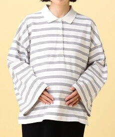 【SALE／50%OFF】LEPSIM 【産前・産後対応】マタニティ/ボーダーポロ襟プルオーバー レプシィム マタニティウェア・ベビー用品 マタニティトップス ピンク ネイビー