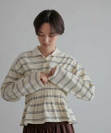 【SALE／30%OFF】LOWRYS FARM ギャザーポロLS ローリーズファーム トップス ポロシャツ ホワイト ネイビ…