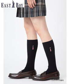 EASTBOY ソックス 両面刺繍 32cm丈 さくら女神 スクール 靴下 中学生 高校生 通学 イーストボーイ 靴下・レッグウェア 靴下 ネイビー ホワイト