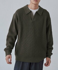 【SALE／60%OFF】coen ルーズシルエットアゼ編みスキッパーニット(WEB限定カラー) コーエン トップス ニット ブラウン ブラック グレー