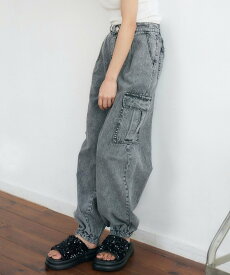 【SALE／10%OFF】RETRO GIRL デニムカーゴPT レトロガール パンツ カーゴパンツ ブラック ブルー