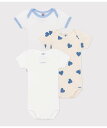 【SALE／10%OFF】PETIT BATEAU 半袖ボディ3枚組 プチバトー マタニティウェア・ベビー用品 ロンパース・カバーオール【送料無料】