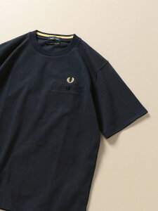 SHIPS FREDPERRY:SHIPS別注SOLOTEX(R)鹿の子ポケットTシャツ シップス カットソー Tシャツ ネイビー ホワイト ブラック グリーン【送料無料】